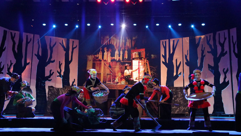 Phần dự thi của Nhà hát Ca múa nhạc dân gian Việt Bắc. (Ảnh: Cục Nghệ thuật biểu diễn)