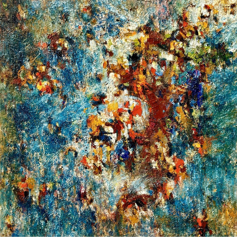 Tác phẩm "Xuân hoài niệm" của tác giả Phùng Văn Tuệ. (Ảnh: Ban tổ chức)