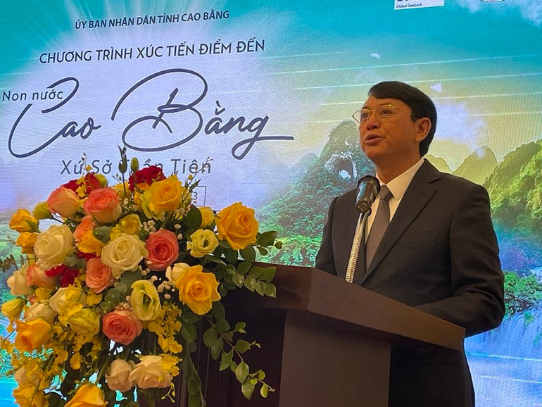 Chủ tịch UBND tỉnh Cao Bằng Hoàng Xuân Ánh phát biểu khai mạc.