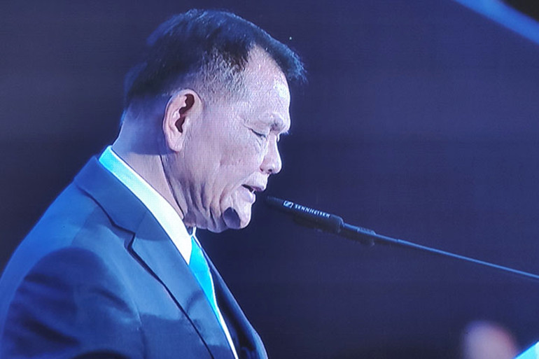 Chủ tịch Liên đoàn Thể thao người khuyết tật ASEAN Osoth Bhavilai phát biểu. Chủ tịch Liên đoàn Thể thao người khuyết tật ASEAN Osoth Bhavilai phát biểu.