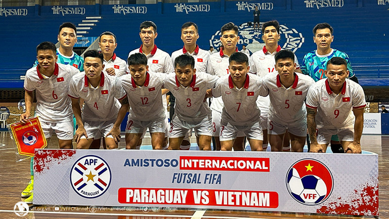 Các tuyển thủ futsal Việt Nam. (Ảnh: VFF)