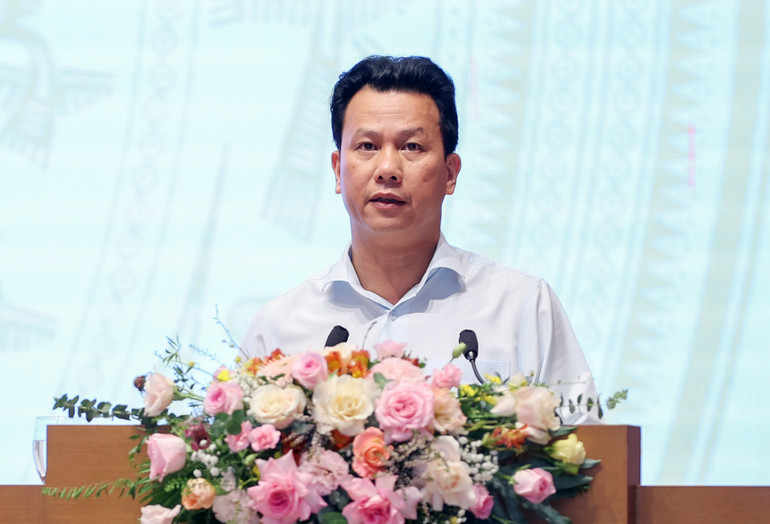 Bộ trưởng Tài nguyên và Môi trường Đặng Quốc Khánh phát biểu tại Hội nghị.