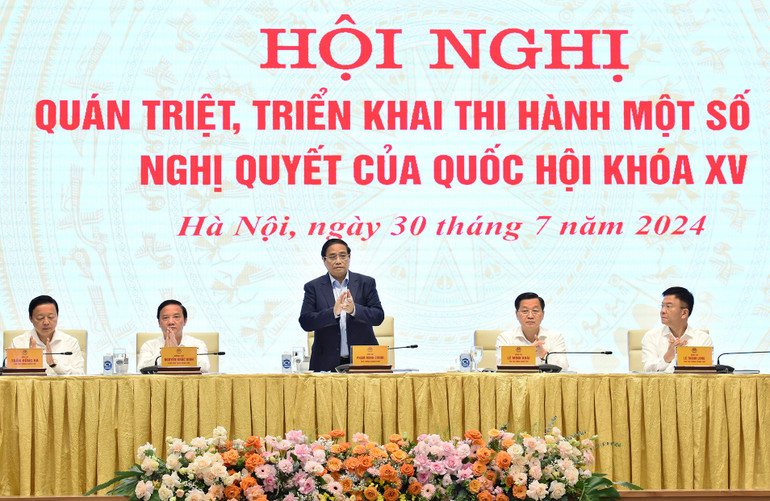 Thủ tướng Phạm Minh Chính chủ trì Hội nghị quán triệt, triển khai thi hành một số Luật, Nghị quyết của Quốc hội khóa XV.
