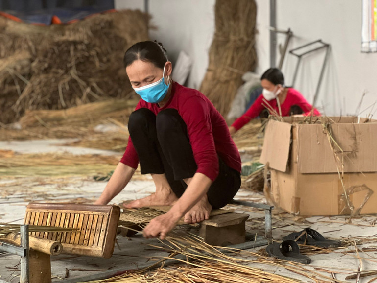 Dệt cói tại xã Nga Thanh, huyện Nga Sơn (Thanh Hoá) đem lại thu nhập ổn định cho người dân địa phương