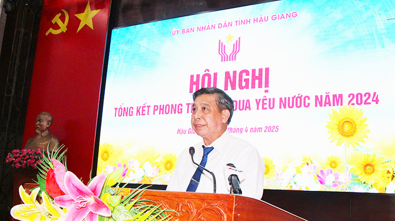 Bí thư Tỉnh ủy Hậu Giang Đồng Văn Thanh phát biểu chỉ đạo tại hội nghị.