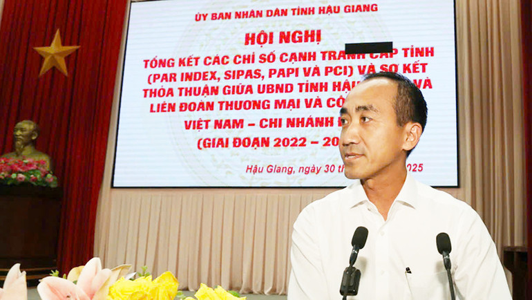 Ông Nguyễn Phương Lam, Giám đốc VCCI Cần Thơ, đánh giá cao Hậu Giang trong cải thiện các chỉ số cạnh tranh cấp tỉnh.