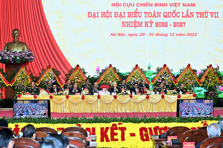 Quang cảnh Đại hội đại biểu toàn quốc Hội Cựu chiến binh Việt Nam lần thứ VII. (Ảnh: ĐĂNG KHOA)