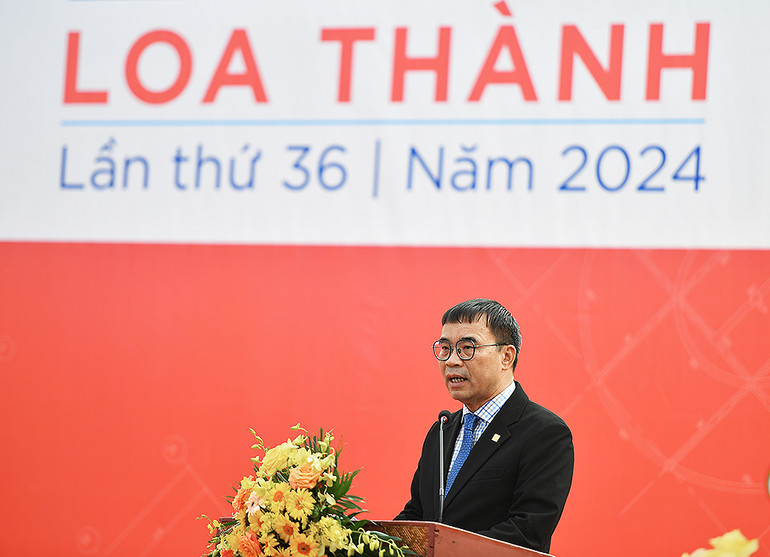 Tiến sĩ Phan Đăng Sơn, Chủ tịch Hội Kiến trúc sư Việt Nam phát biểu tổng kết Giải thưởng.