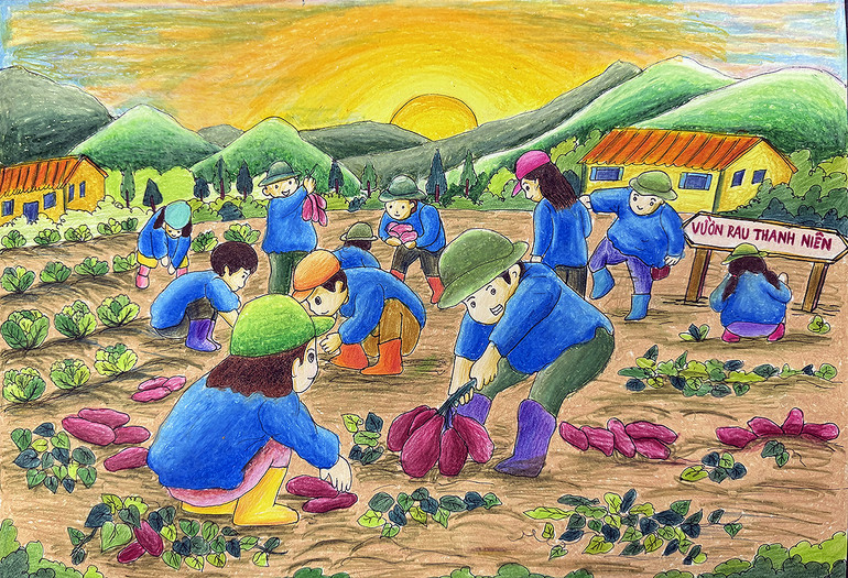Tác phẩm "Vườn rau thanh niên", quán quân cuộc thi.