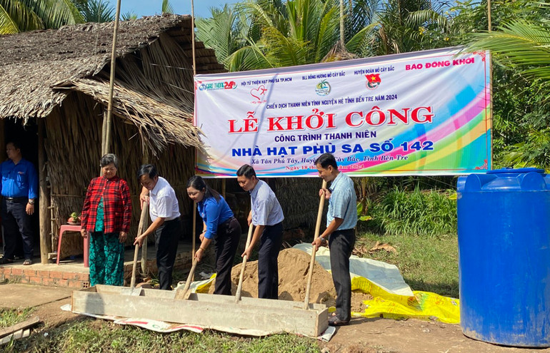 Một trong những công trình "Mái ấm Thanh niên" đang được khởi công.