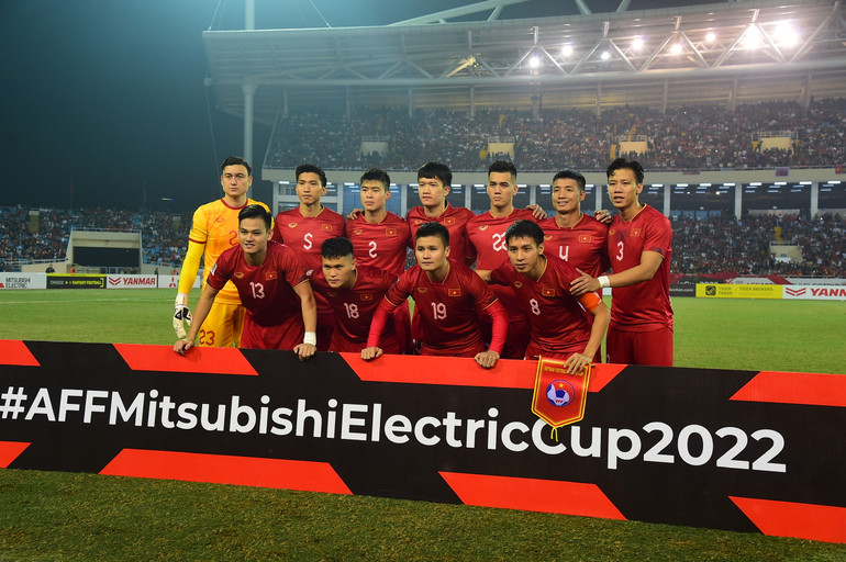 Đội hình xuất phát của đội tuyển Việt Nam trong trận chung kết lượt đi AFF Cup 2022.