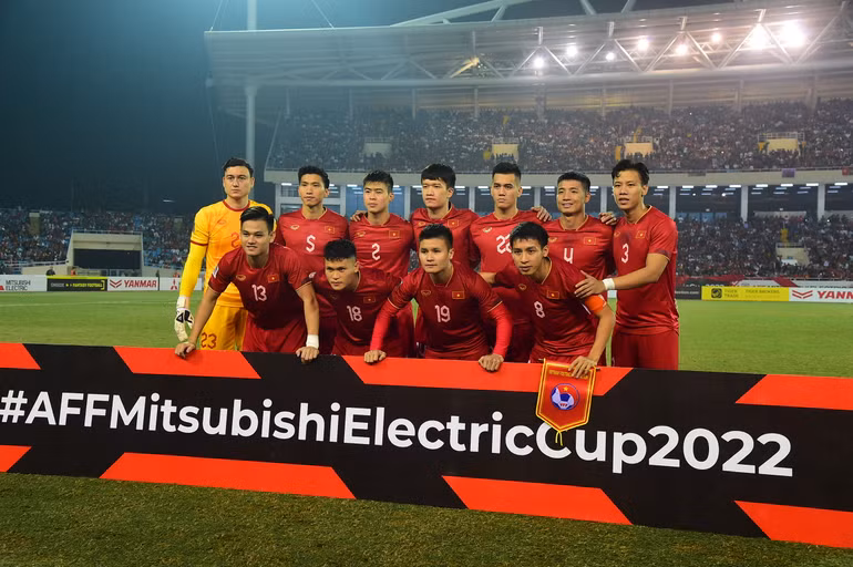 Đội hình xuất phát của đội tuyển Việt Nam trong trận chung kết lượt đi AFF Cup 2022.