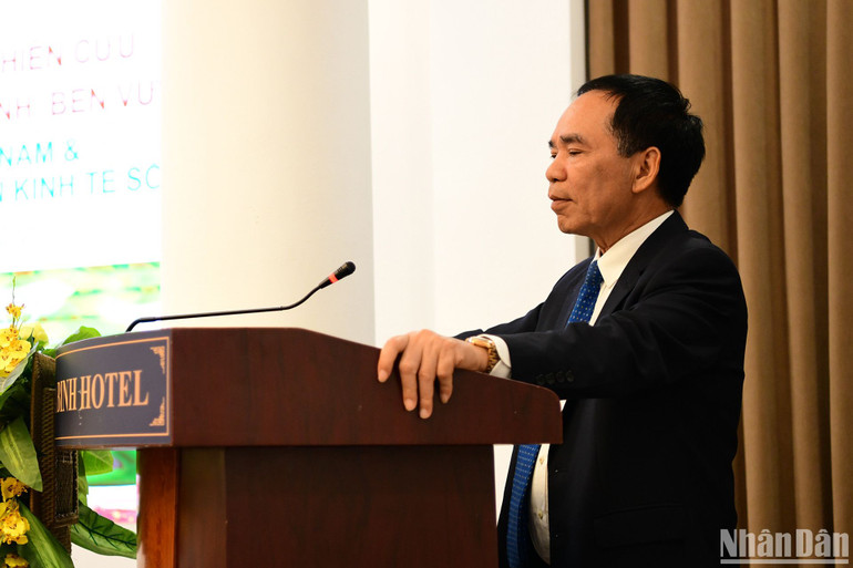 TS Nguyễn Quốc Thập, Chủ tịch Hội Dầu khí Việt Nam phát biểu tại buổi lễ.