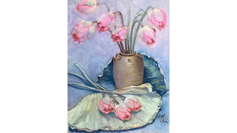 Tranh của ông là những đề tài gần gũi với cuộc sống đời thường.