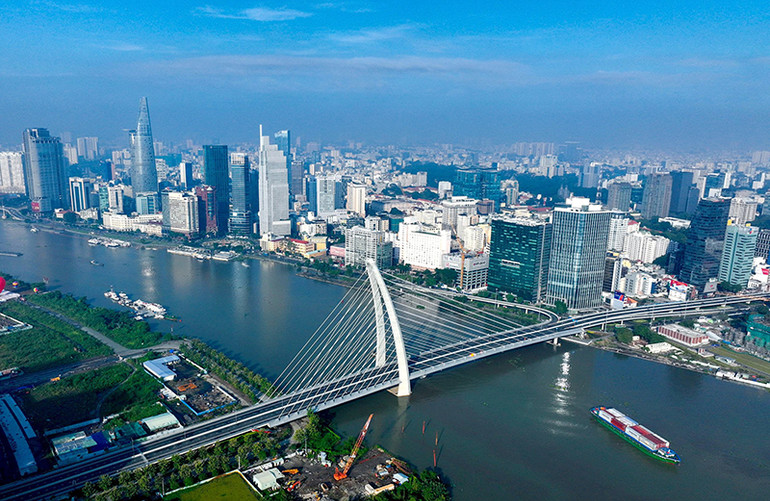 Cầu Thủ Thiêm 2. Ảnh | ĐỘC LẬP