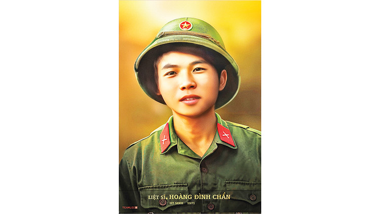 Ảnh liệt sĩ Hoàng Đình Chẩn sau khi được phục chế. Ảnh liệt sĩ Hoàng Đình Chẩn sau khi được phục chế.