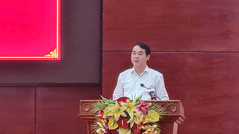 Đồng chí Nghiêm Xuân Thành, Ủy viên Trung ương Đảng, Bí thư Tỉnh ủy Hậu Giang phát biểu tại buổi đối thoại