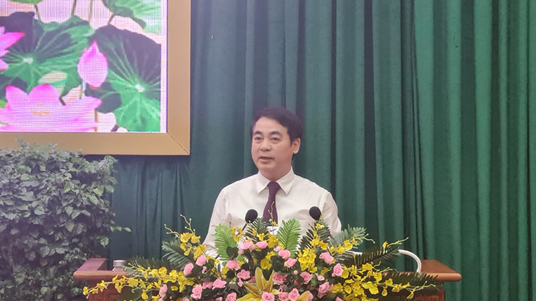 Bí thư Tỉnh ủy Hậu Giang Nghiêm Xuân Thành phát biểu tại hội nghị.