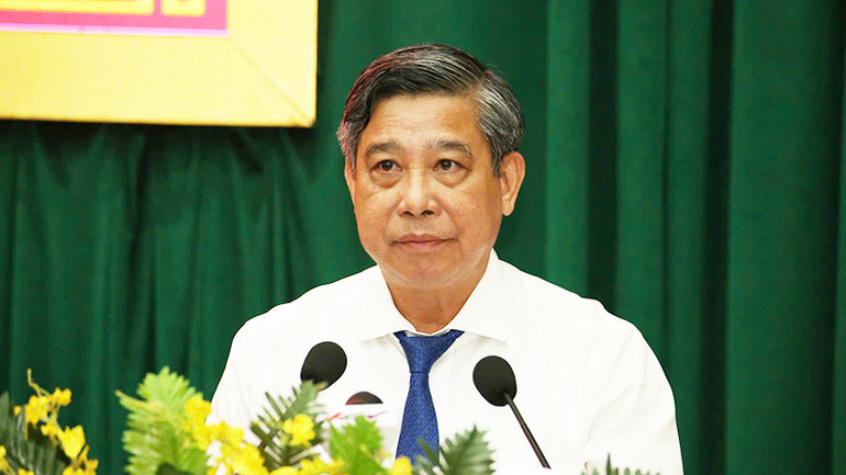 Đồng chí Đồng Văn Thanh, Bí thư Tỉnh ủy, Chủ tịch Ủy ban nhân dân tỉnh Hậu Giang, chỉ đạo tại hội nghị.