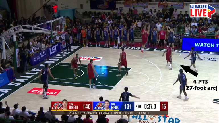 Giải bóng rổ Philippines đưa vạch bốn điểm vào thử nghiệm. Giải bóng rổ Philippines đưa vạch bốn điểm vào thử nghiệm.