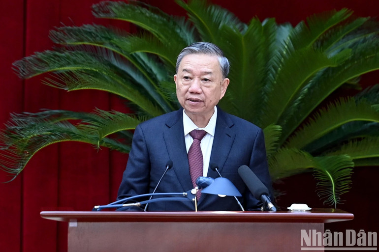 Tổng Bí thư, Chủ tịch nước Tô Lâm phát biểu bế mạc Hội nghị.