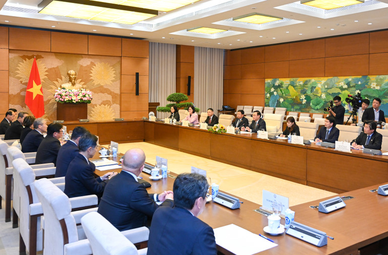 Quang cảnh buổi tiếp tại Nhà Quốc hội.