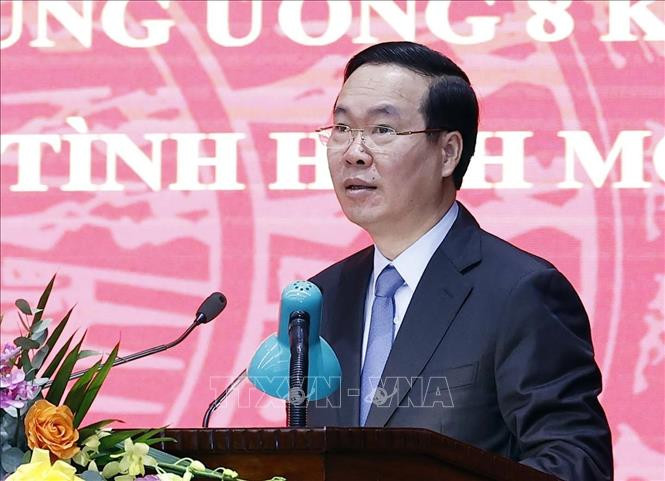 Chủ tịch nước Võ Văn Thưởng phát biểu chỉ đạo. Chủ tịch nước Võ Văn Thưởng phát biểu chỉ đạo.