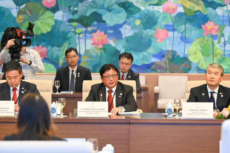 [Ảnh] Chủ tịch Quốc hội Vương Đình Huệ tiếp lãnh đạo Liên đoàn các tổ chức kinh tế Nhật Bản ảnh 6