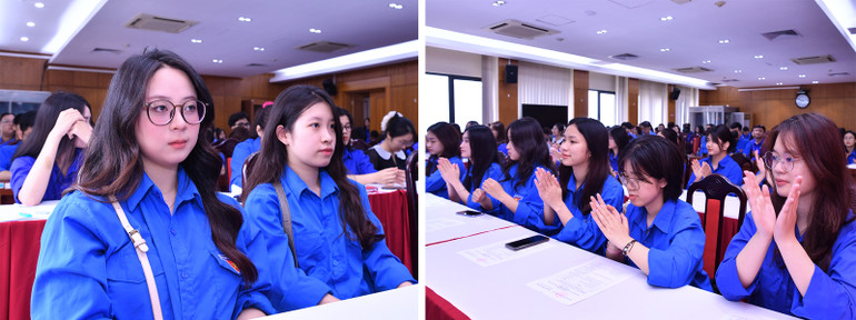 Đông đảo bạn trẻ tham dự chương trình sinh hoạt chính trị.