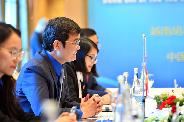 Bí thư thứ nhất Trung ương Đoàn Thanh niên Cộng sản Hồ Chí Minh Bùi Quang Huy đề xuất một số nội dung hợp tác thanh niên Việt Nam-Trung Quốc thời gian tới.