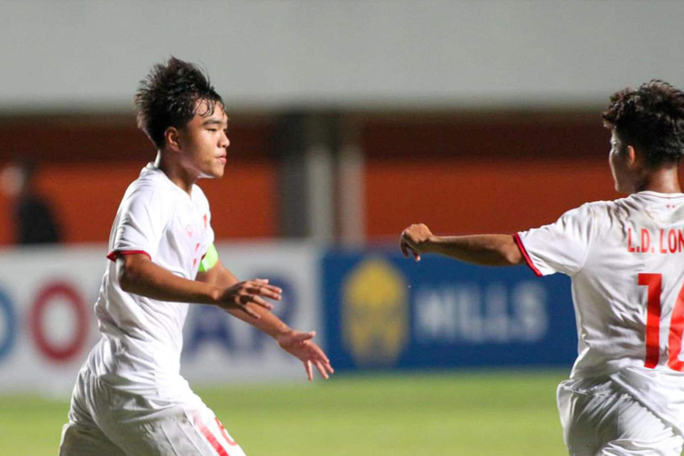 Đội trưởng Công Phương mang về mở tỷ số ở phút 42. (Ảnh: VFF)