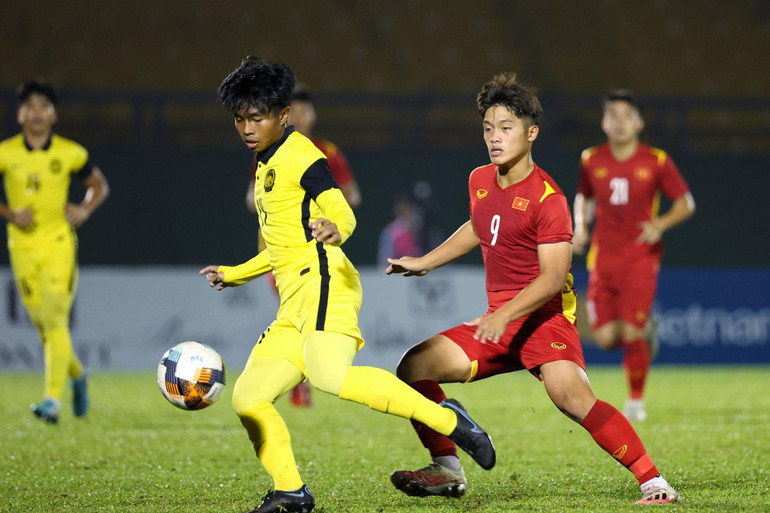 Nỗ lực tìm bàn gỡ của U19 Malaysia được đền đáp ở phút 84. (Ảnh: VFF) Nỗ lực tìm bàn gỡ của U19 Malaysia được đền đáp ở phút 84. (Ảnh: VFF)