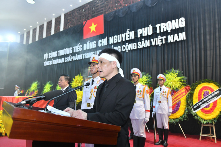 [Ảnh] Lễ truy điệu Tổng Bí thư Nguyễn Phú Trọng tại Nhà tang lễ Quốc gia ảnh 6