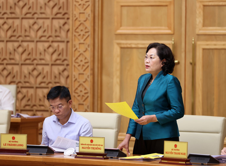 Thống đốc Ngân hàng Nhà nước Việt Nam Nguyễn Thị Hồng phát biểu.