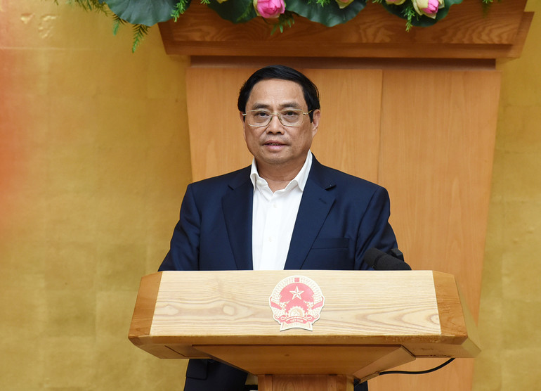 Thủ tướng Phạm Minh Chính phát biểu khai mạc phiên họp.