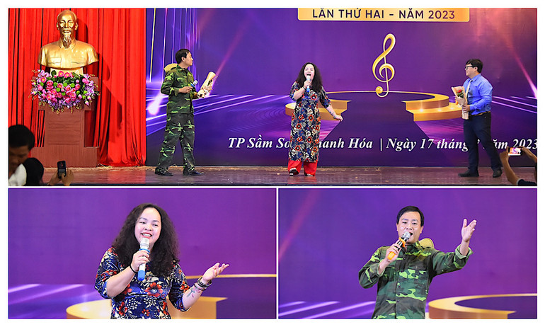 Liên khúc Dòng chảy thành phố mang tên Bác được biểu diễn bới các nhà báo Quang Quý, Mạnh Hảo và Mỹ Dung (Cơ quan thường trực Thành phố Hồ Chí Minh).