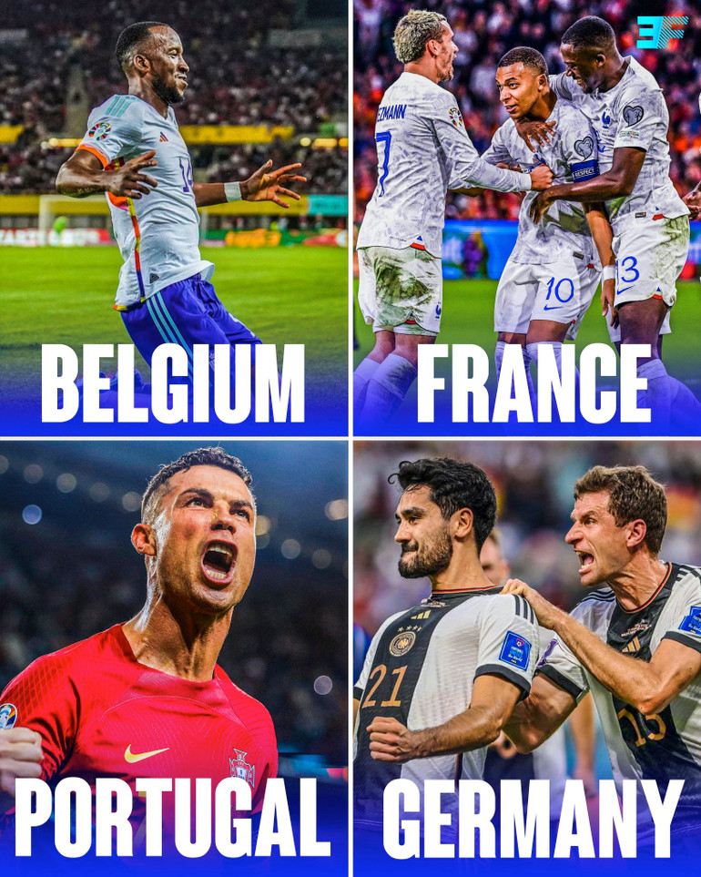 Pháp, Bỉ, Bồ Đào Nha cùng là những cái tên đầu tiên được xác định sẽ cùng với chủ nhà Đức tranh tài tại Vòng chung kết Euro 2024. (Ảnh: 3F)
