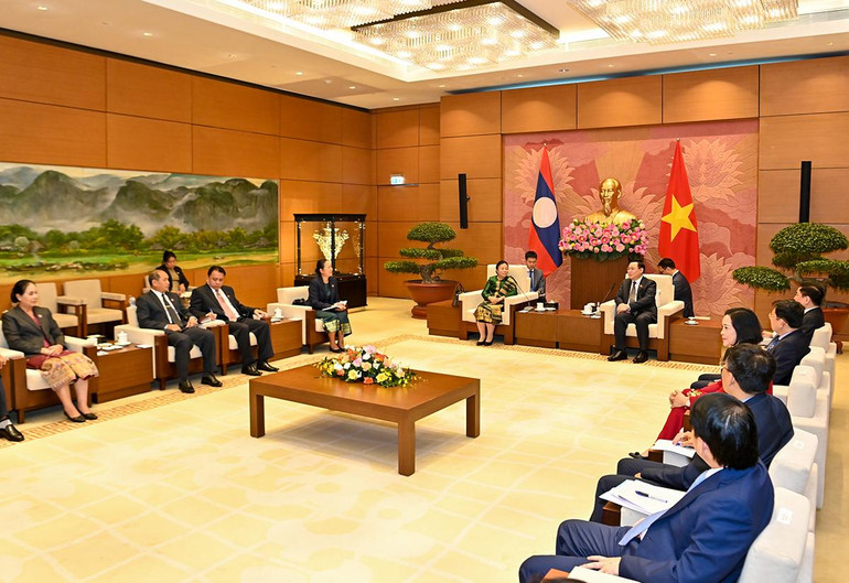 Chủ tịch Quốc hội Vương Đình Huệ tiếp Phó Chủ tịch Quốc hội Lào Sounthon Xayachak ảnh 7