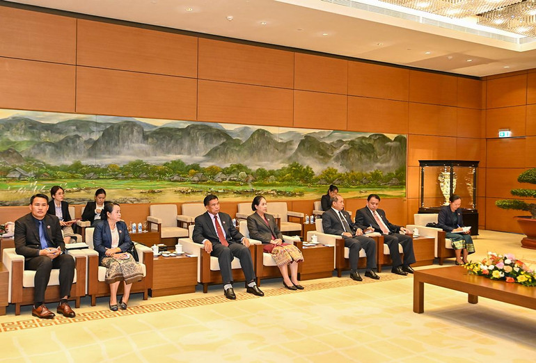 Chủ tịch Quốc hội Vương Đình Huệ tiếp Phó Chủ tịch Quốc hội Lào Sounthon Xayachak ảnh 4