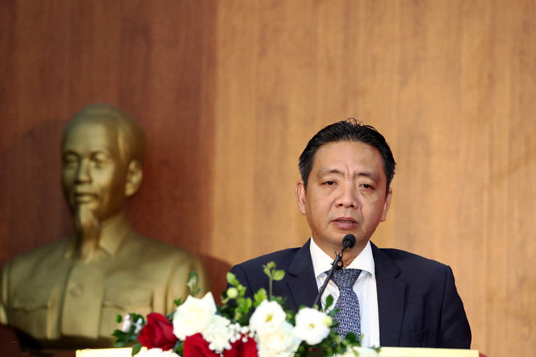 Thứ trưởng Văn hóa, Thể thao và Du lịch Hoàng Đạo Cương phát biểu tại Lễ xuất quân.