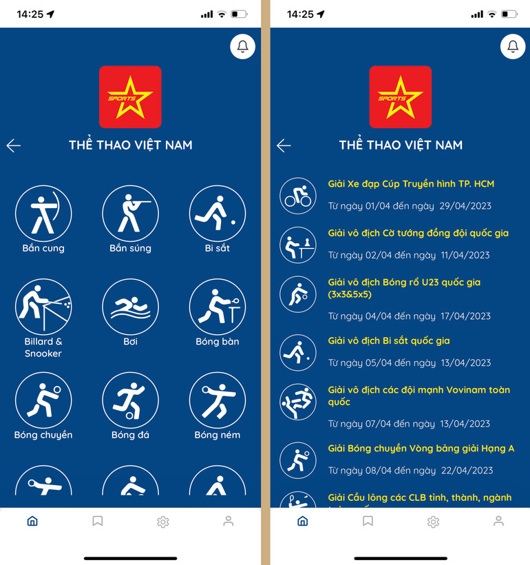 Trải nghiệm ứng dụng "Thể thao Việt Nam" trên nền tảng iOS. Trải nghiệm ứng dụng "Thể thao Việt Nam" trên nền tảng iOS.
