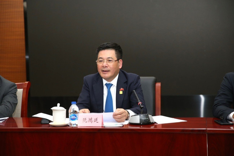 Bộ trưởng Nguyễn Hồng Diên phát biểu tại buổi Hội đàm.