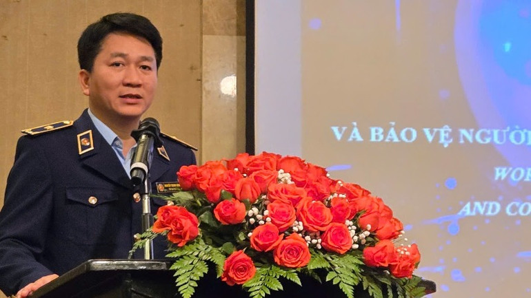 Phó Cục trưởng Quản lý và Phát triển thị trường trong nước Nguyễn Thanh Bình phát biểu.