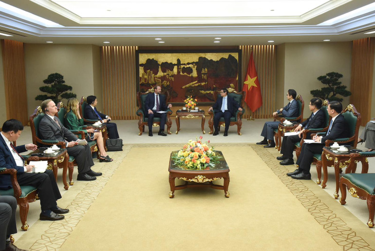 Quang cảnh buổi tiếp. (Ảnh: TRẦN HẢI)