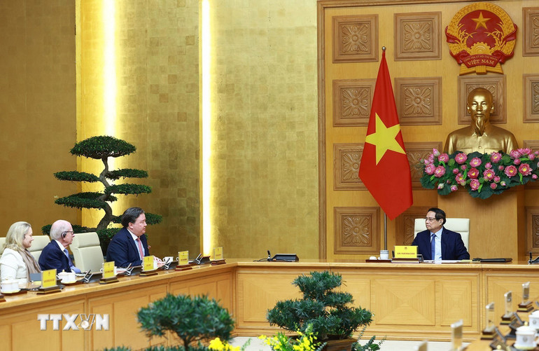 Thủ tướng Phạm Minh Chính tiếp lãnh đạo các Trường Đại học của Hoa Kỳ sang Việt Nam tham dự Chương trình Hợp tác Học thuật Quốc tế (IAPP).