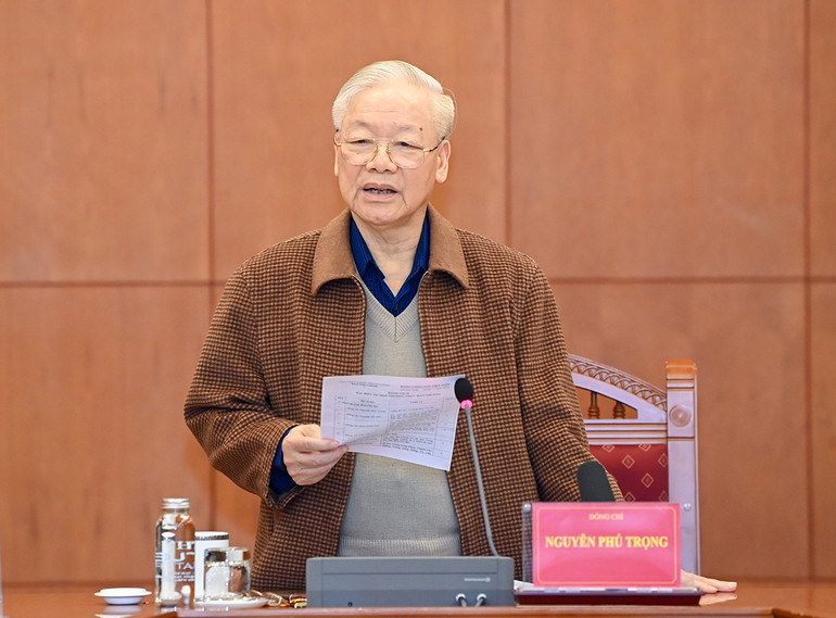 [Ảnh] Tổng Bí thư Nguyễn Phú Trọng chủ trì cuộc họp Thường trực Ban chỉ đạo Trung ương về phòng, chống tham nhũng, tiêu cực ảnh 7