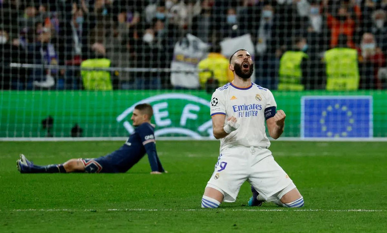 Trong 12 trận tại Champions League mùa giải vừa qua, Benzema ghi 15 bàn. Đặc biệt, anh đã làm tan nát trái tim người hâm mộ PSG khi lập cú hat-trick chỉ trong 17 phút trong trận lượt về vòng 16 đội mạnh nhất.