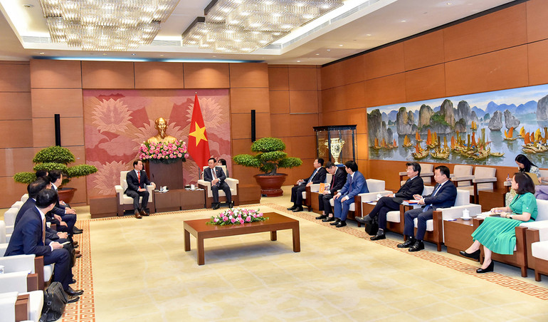 Quang cảnh buổi tiếp tại Nhà Quốc hội. (Ảnh Duy Linh)