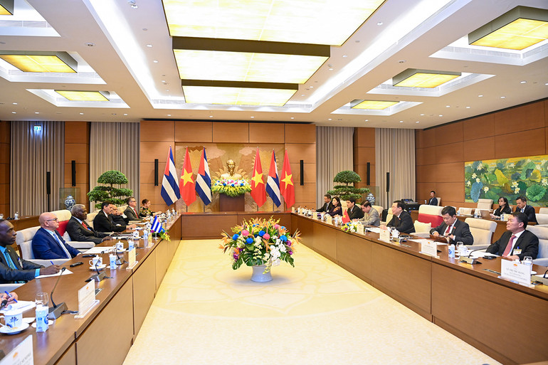 Quang cảnh buổi tiếp tại Nhà Quốc hội. (Ảnh: DUY LINH)