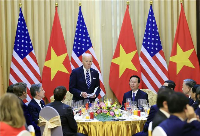 Tổng thống Hoa Kỳ Joe Biden phát biểu. (Ảnh: TTXVN)